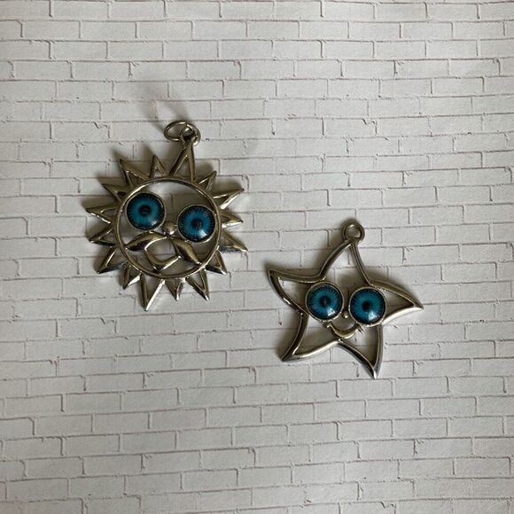 Boho Eclectic Sun and Star Pendants - Picture 1 of 6